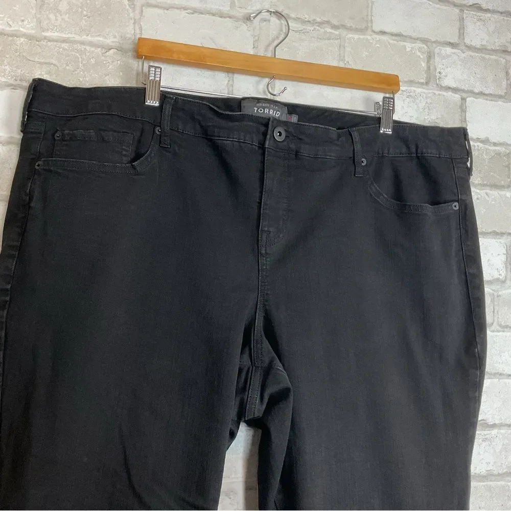 Torrid Premium Black Distressed Skinny Jeans Size 26T